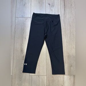 Under Armour Girls' S YSM Black Capri Leggings HeatGear Activewear Gym Run